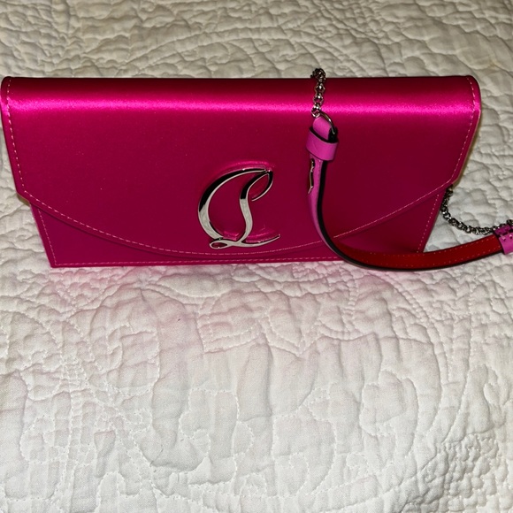 New With Tags Christian Louboutin Crepe Satin / Met Crossbody Authentic - Picture 3 of 10